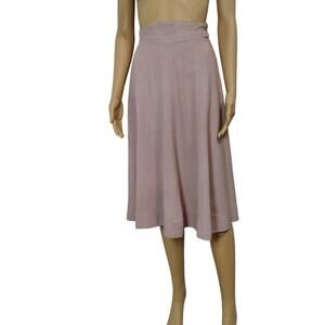 1950s Plaid Circle Skirt Handmade Pink Gray Full Midi Skirt Side Zipper Size XS